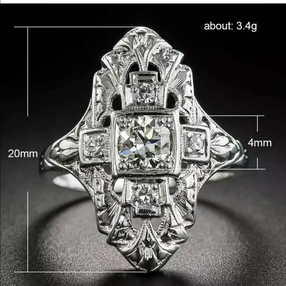 New Women’s Vintage 925 Silver Beautiful Ring - Picture 5 of 6